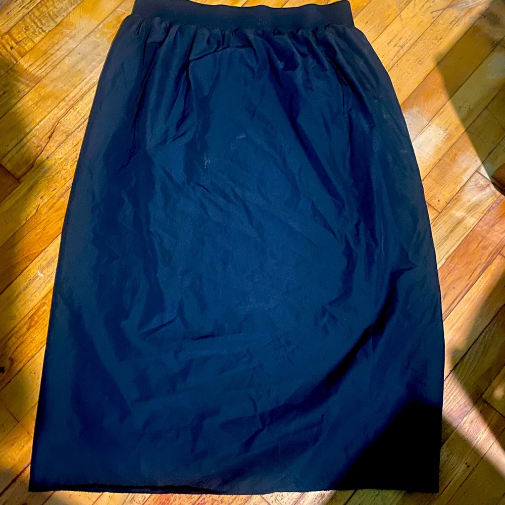 COS LONG MIDNIGHT BLUE LONG SILK-LIKE MIDI Skirt POCKETS MODEST CLASSIC GUC.
